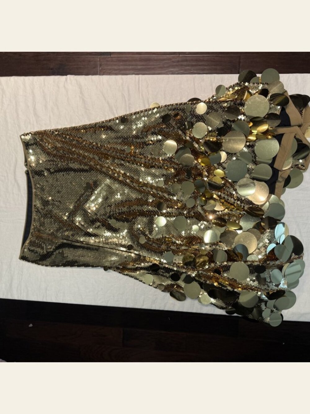 Rabanne x H&M Gold Sequin Paillette Flared Midi Skirt NWT FW23 EUR US M